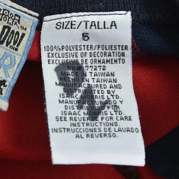 Vintage Scooby Doo Red Football Jacket Cartoon Network Red Blue Size 5 - Picture 6 of 6